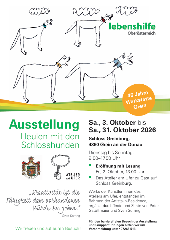 Atelier am Ufer_Plakat_Ausstellung Schlosshunde